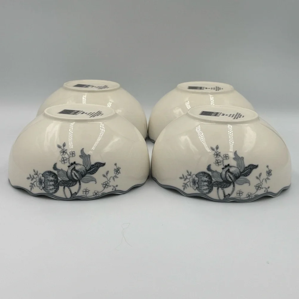 222 Fifth “Gabrielle Grey” Porcelain Soup/cereal Bowls- Set of 4